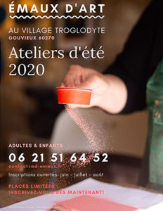 Affiche des ateliers d'été pour s'initier à l'émaillage d'art